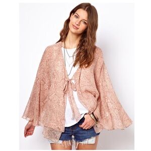 New Winter Kate Paisley Dusty Rose Sheer Layered Top Darling